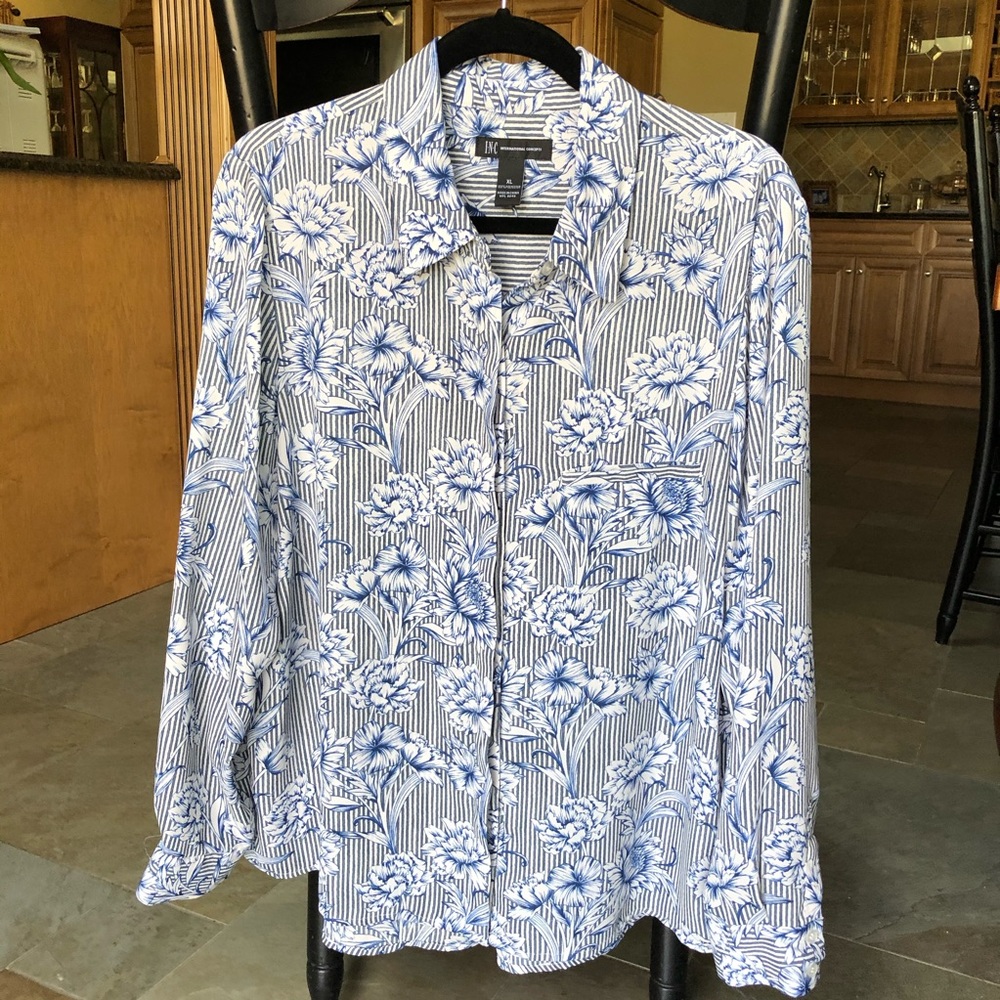 INC Mixed Print Top